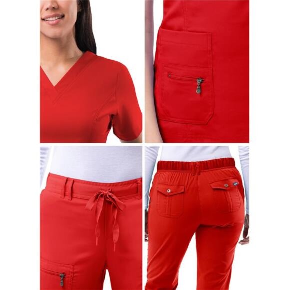 Scrub Set for Women - Enhanced V-Neck Top & Multi Pocket Pants - Picture 5 of 8